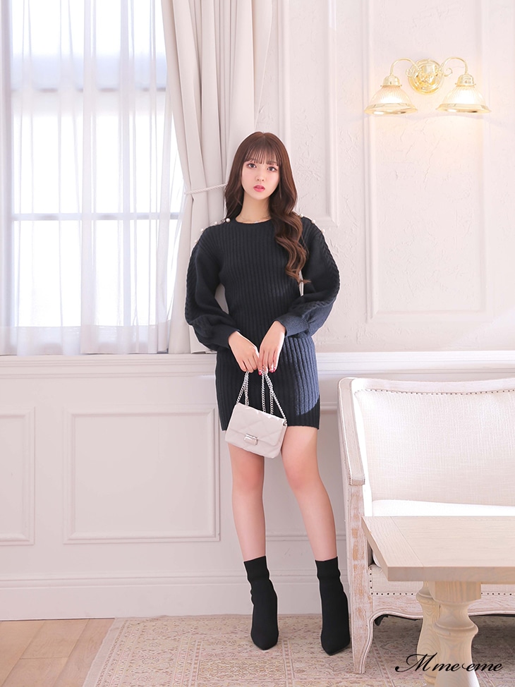 【sale】Back ribbon knit dress (eme10112)