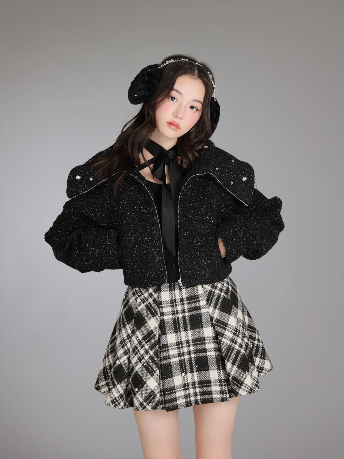 M me eme／Big collar boa jacket(eme10377) | All Item | Mmeeme