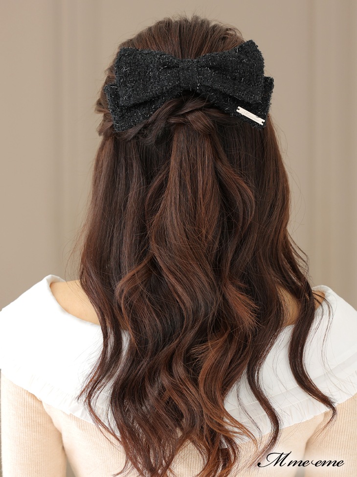 M me eme／【sale】 Lame tweed ribbon barretta (eme10308