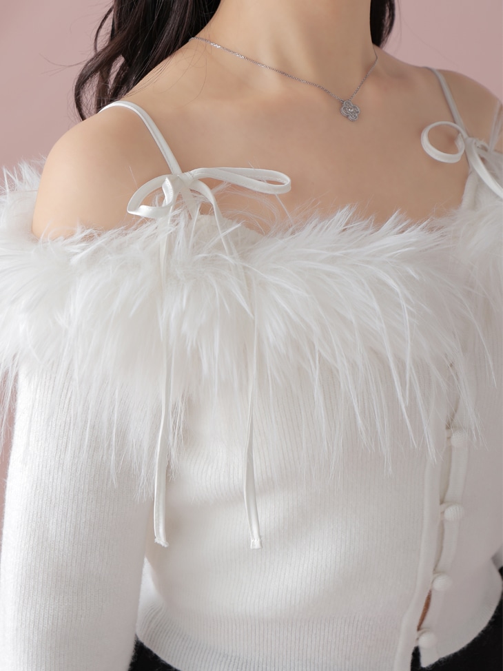 M me eme／Feather ensemble knit tops(eme10366) | All Item