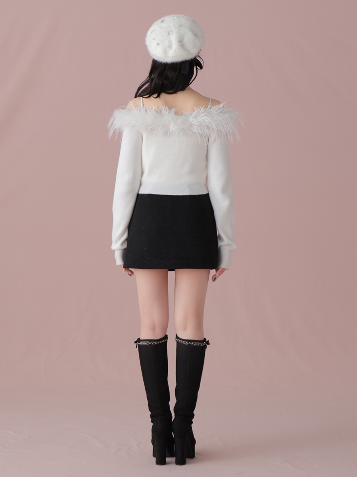 M me eme エムミーエメ フェイクファーケーブルニットトップス ピンク M me eme／Fake fur cable knit tops(eme10451) | All Item | Mmeeme