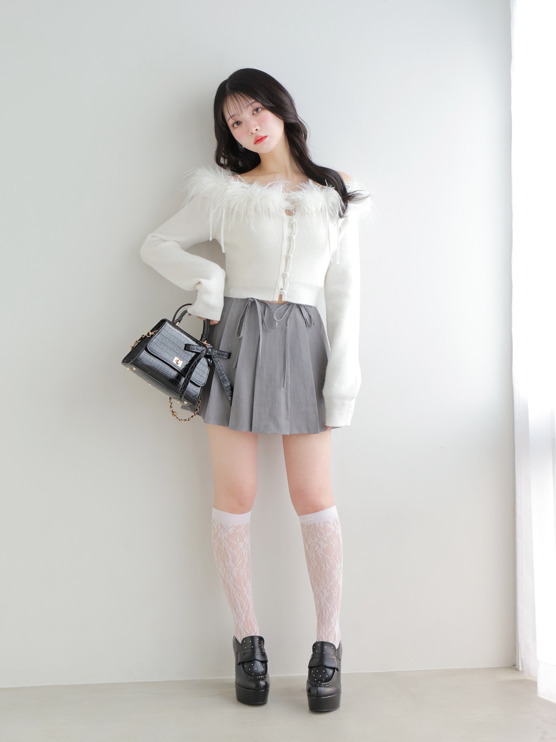 M me eme／Feather ensemble knit tops(eme10366) | All Item