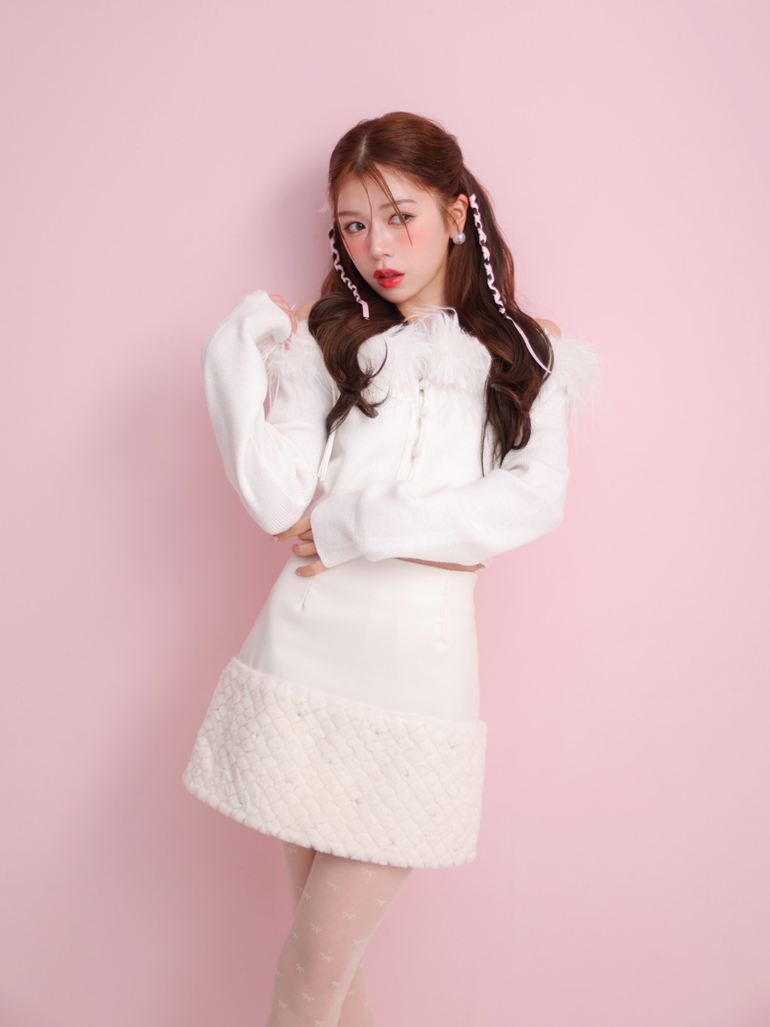 M me eme／Feather ensemble knit tops(eme10366) | All Item