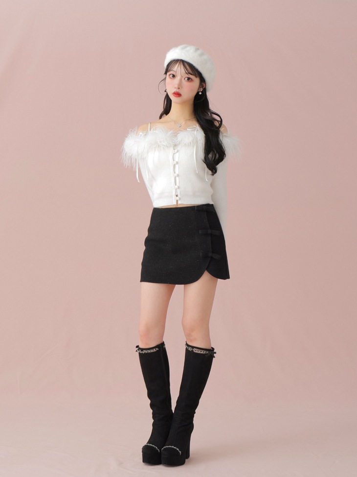 M me eme／Feather ensemble knit tops(eme10366) | All Item
