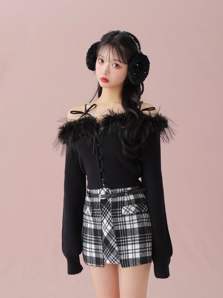 M me eme／Feather ensemble knit tops(eme10366) | All Item
