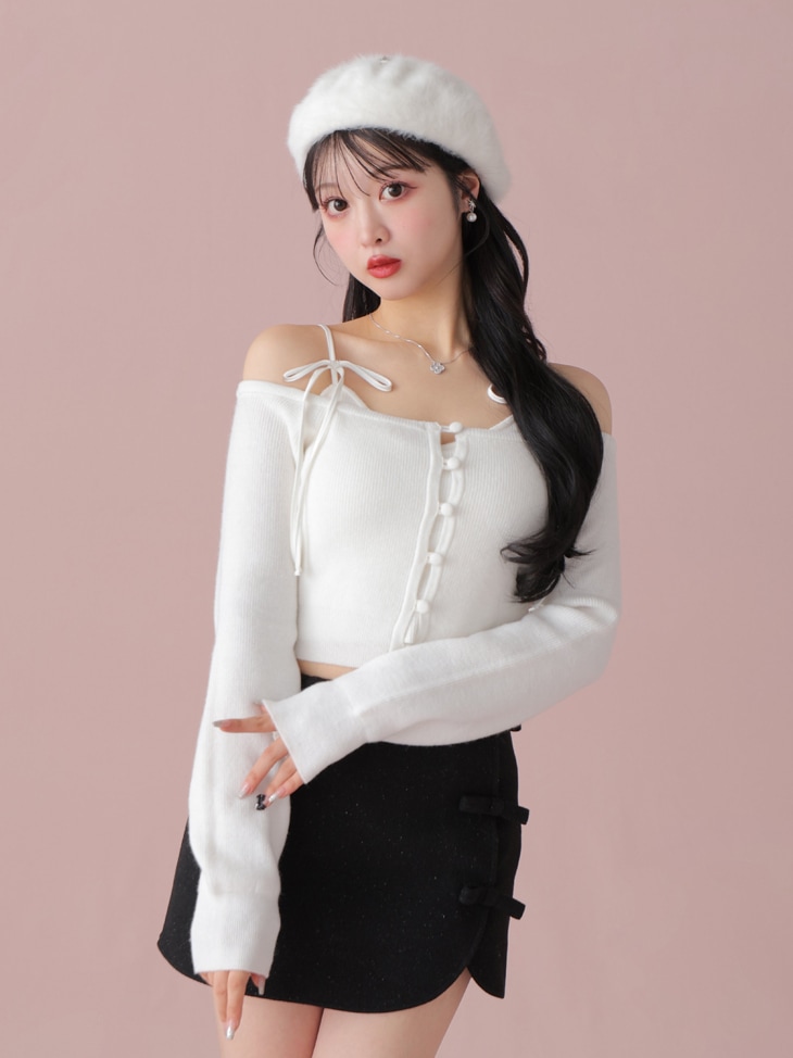トップス Tulle knit ensemble tops M me eme M me eme／Tulle knit ensemble tops(eme10386) | All Item | Mmeeme