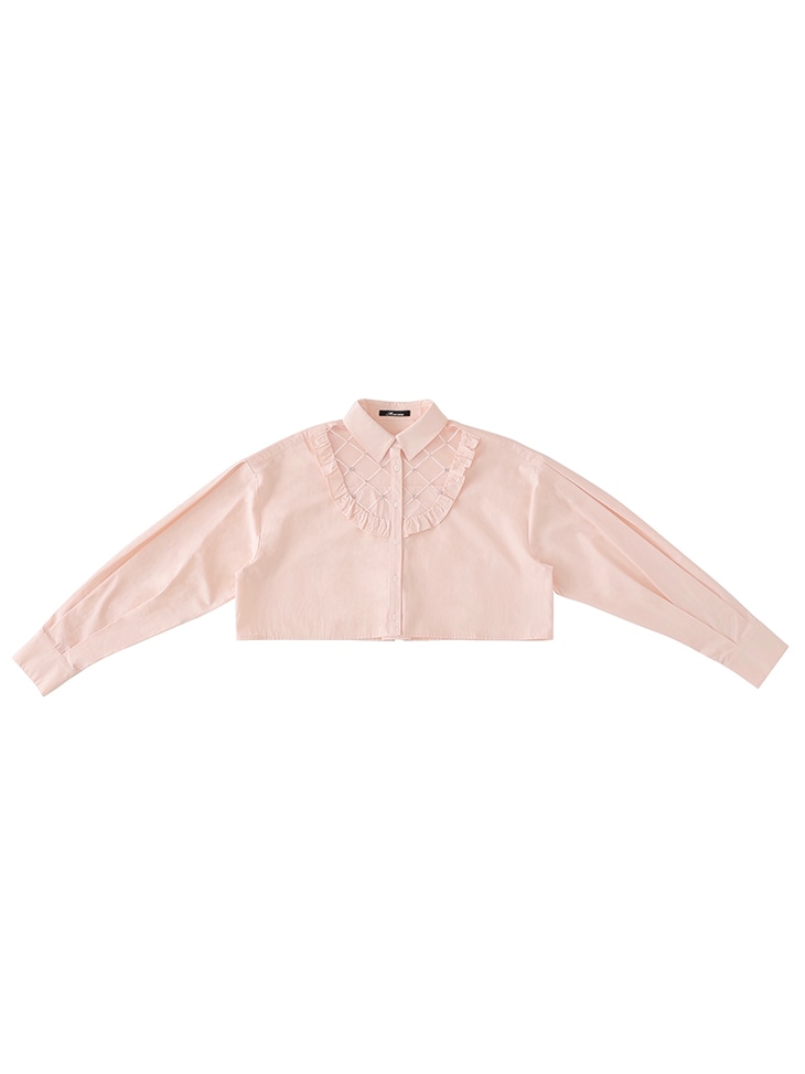 Sheer bijou cropped shirt (eme10430)