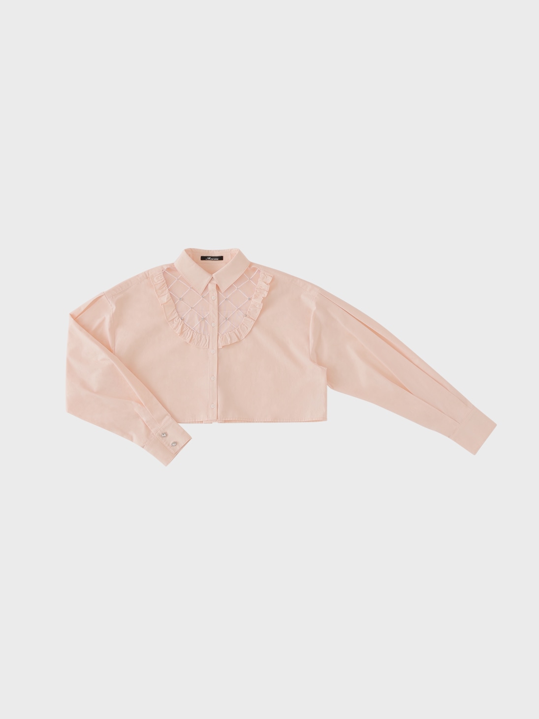 Sheer bijou cropped shirt (eme10430)