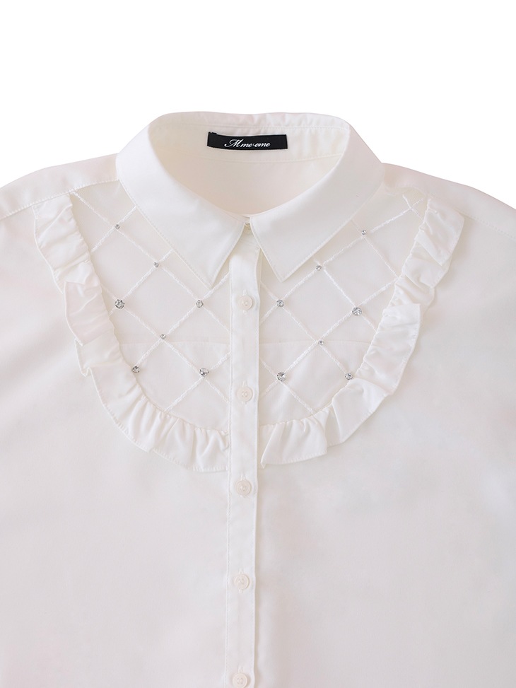 Sheer bijou cropped shirt (eme10430)