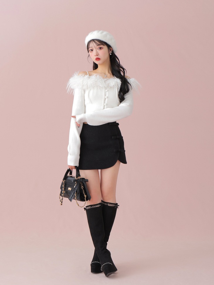 スカート m me eme Lameribbon trapizoid miniskirt M me eme／Lame ribbon trapizoid mini skirt (eme10370) | All
