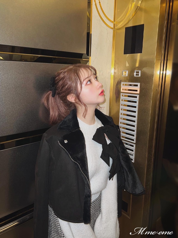 【sale】Faux fur riders jacket (eme10255)