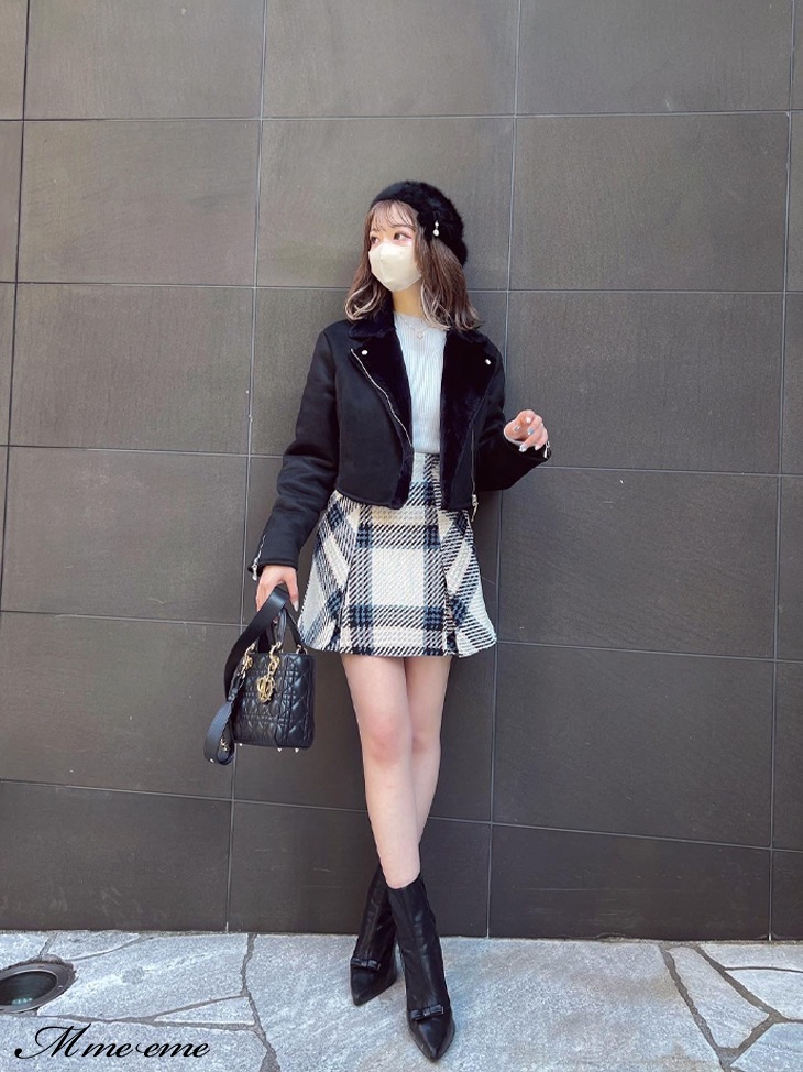 【sale】Faux fur riders jacket (eme10255)