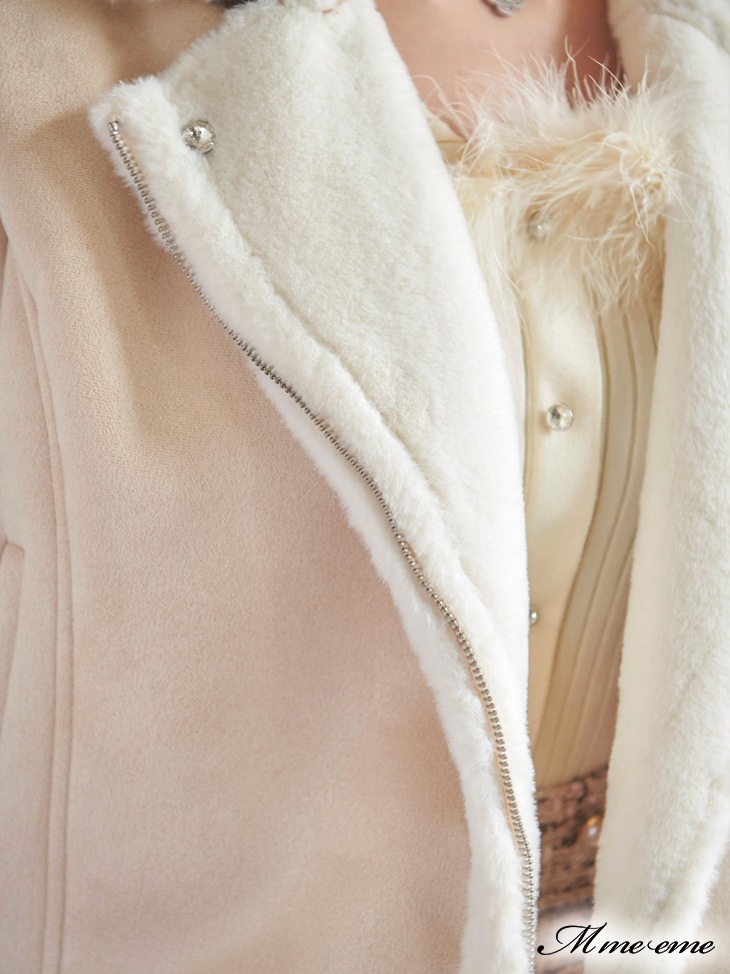 【sale】Faux fur riders jacket (eme10255)