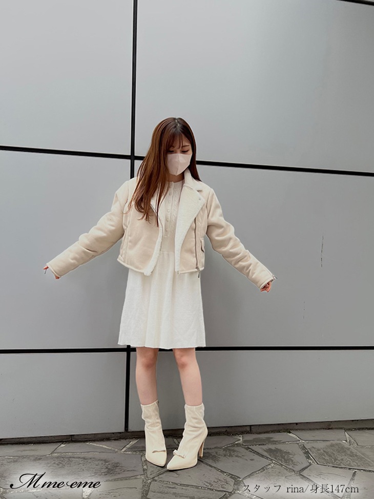 M me eme／【sale】Faux fur riders jacket (eme10255) | All