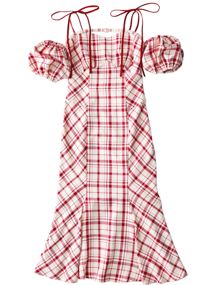 M me eme 2WAY チェックロングマーメイドワンピース M me eme／2way check long mermaid dress (eme10514) | All