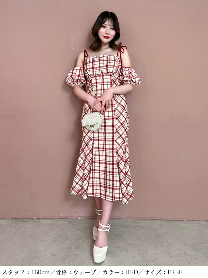 pre-order 2way check long mermaid dress (eme10514)