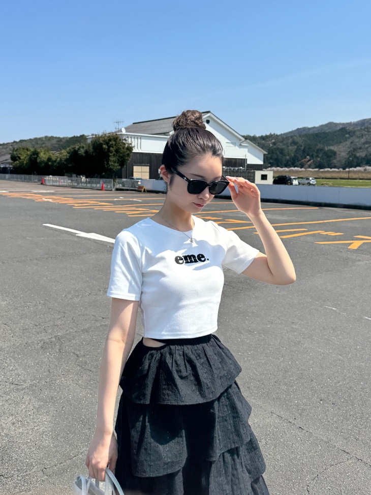 mmeemeエムエメ Cotton lace tiered セットアップ M me eme(エムミーエメ/エムエメ) Cotton lace セットアップ