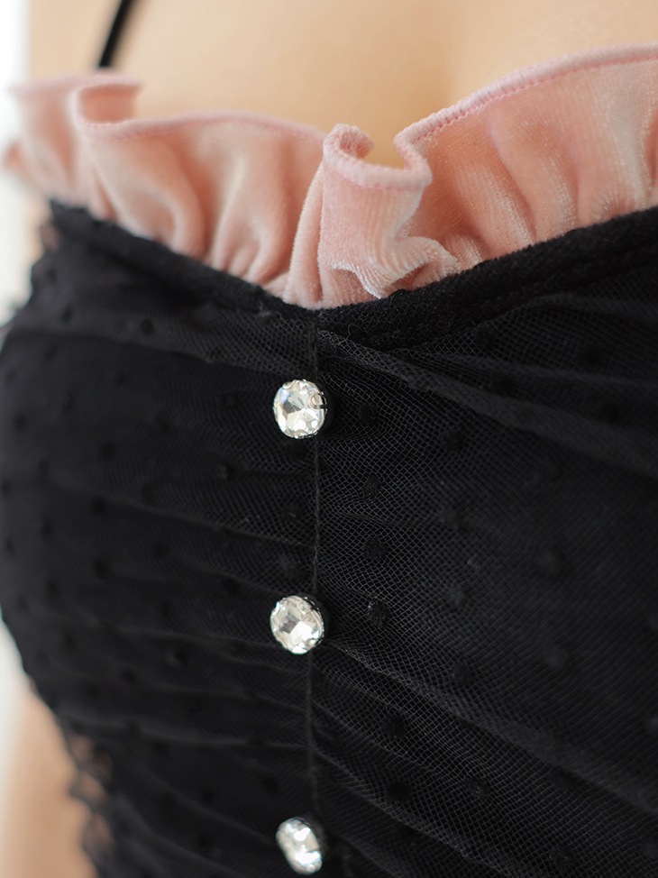 M me eme／Velour ribbon asymmetrical swimwear (eme10435