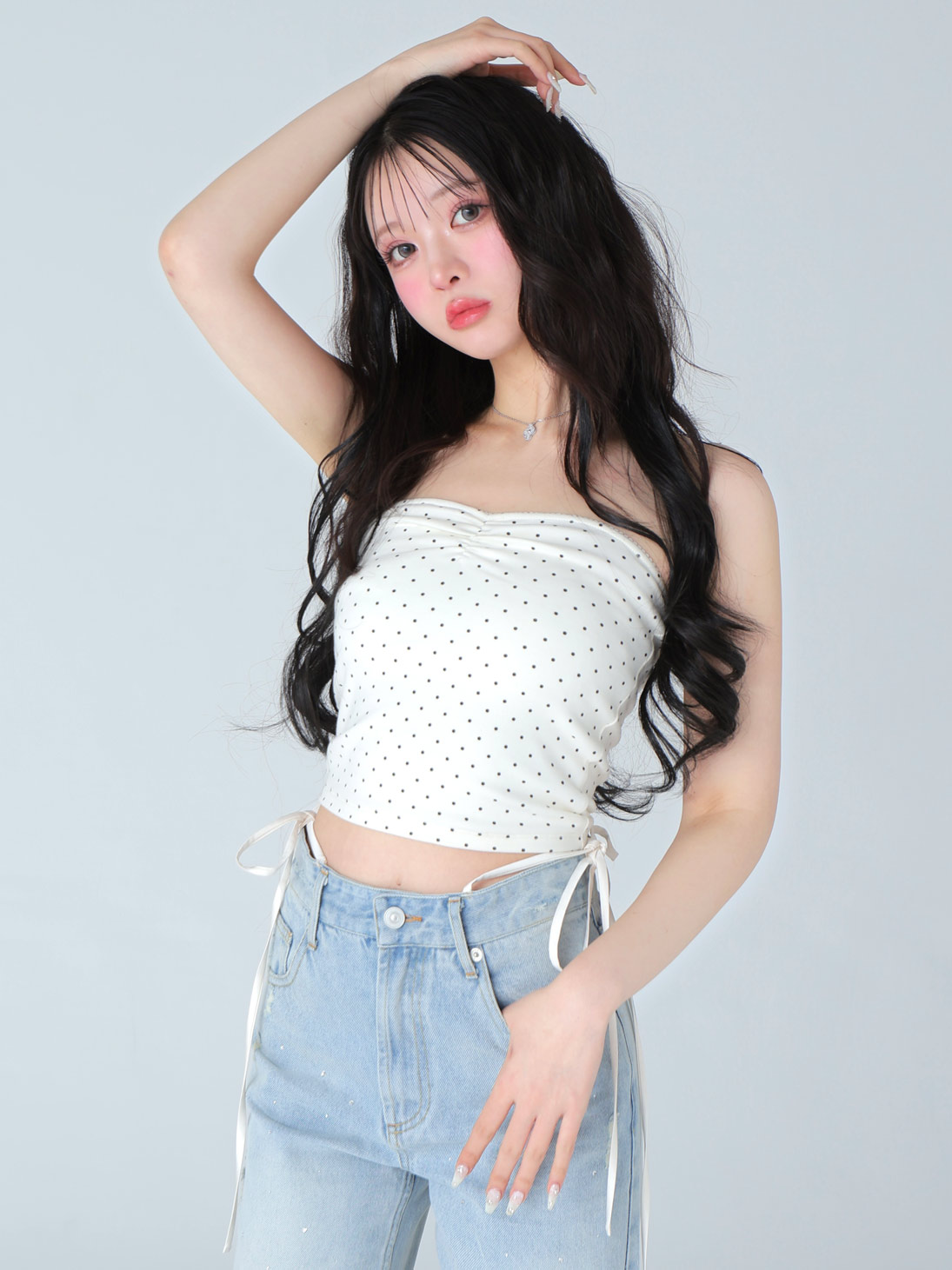 M me eme／Back ribbon bear ensemble tops(eme10381) | All
