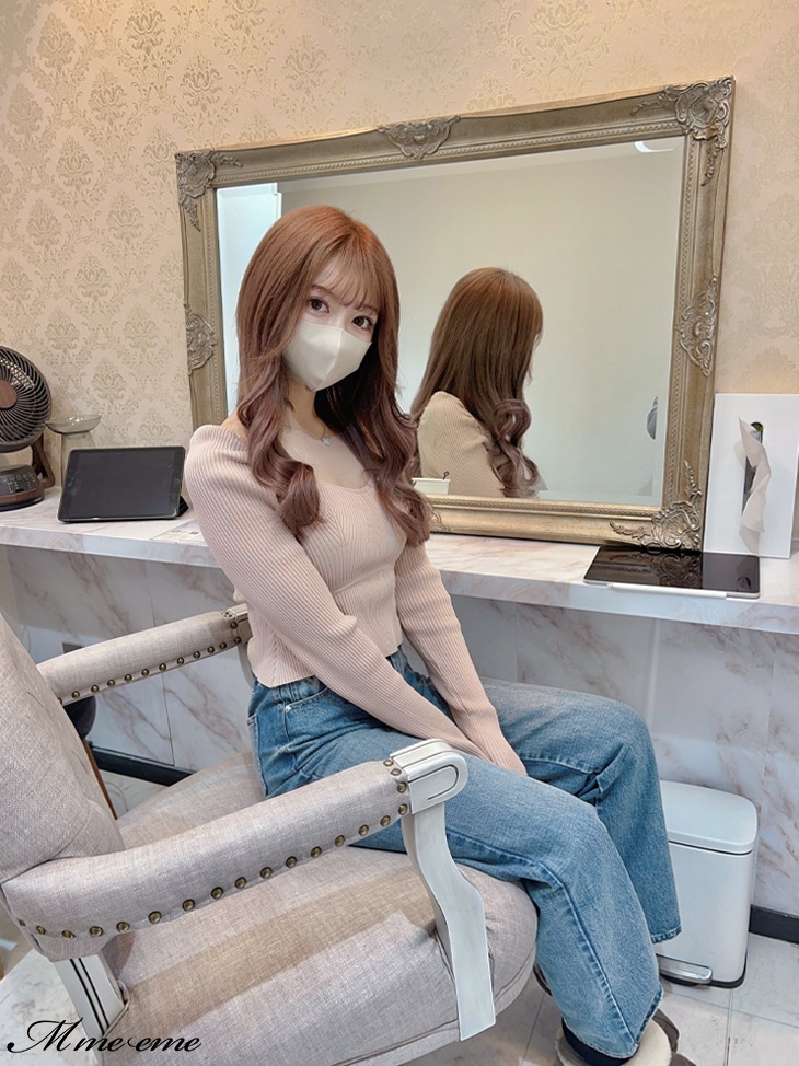 【sale】pearl chain knit tops (eme10305)
