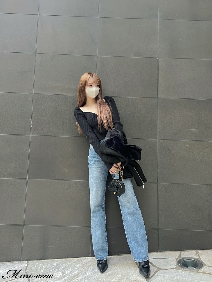 【sale】pearl chain knit tops (eme10305)