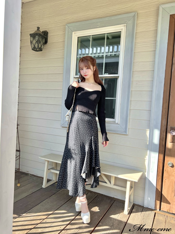 【sale】pearl chain knit tops (eme10305)