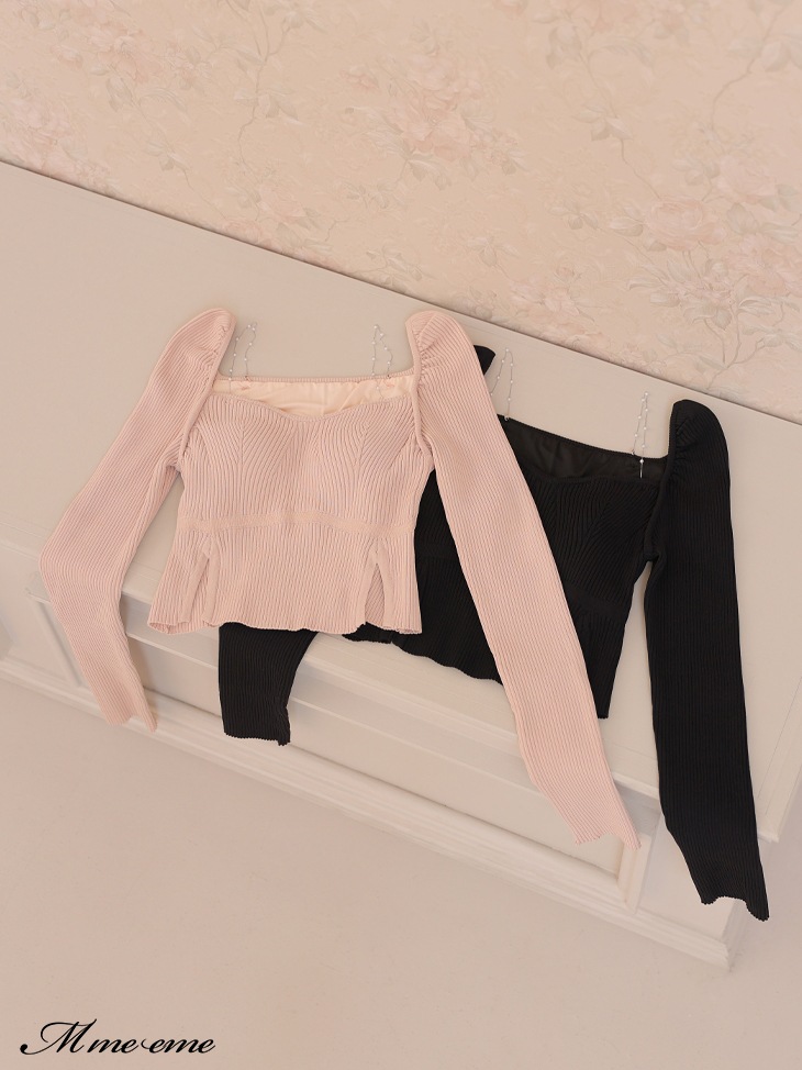 【sale】pearl chain knit tops (eme10305)