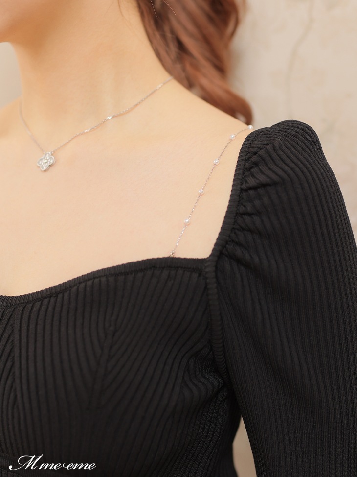 【sale】pearl chain knit tops (eme10305)