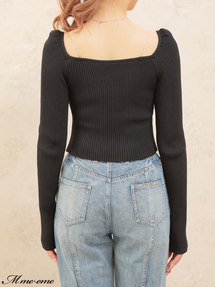 【sale】pearl chain knit tops (eme10305)