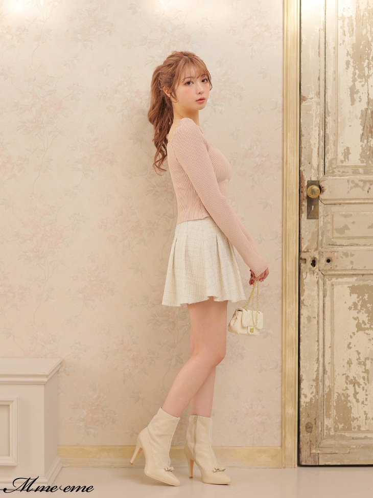 【sale】pearl chain knit tops (eme10305)