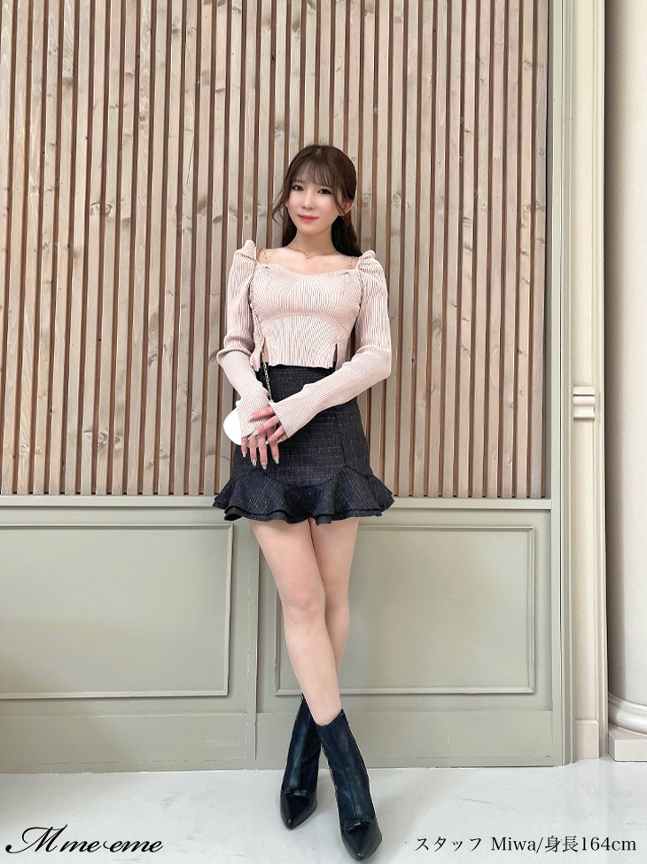 【sale】pearl chain knit tops (eme10305)