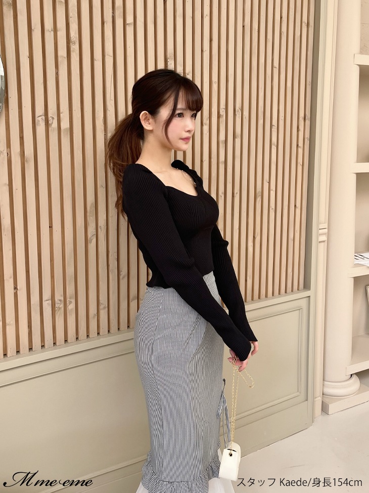 【sale】pearl chain knit tops (eme10305)
