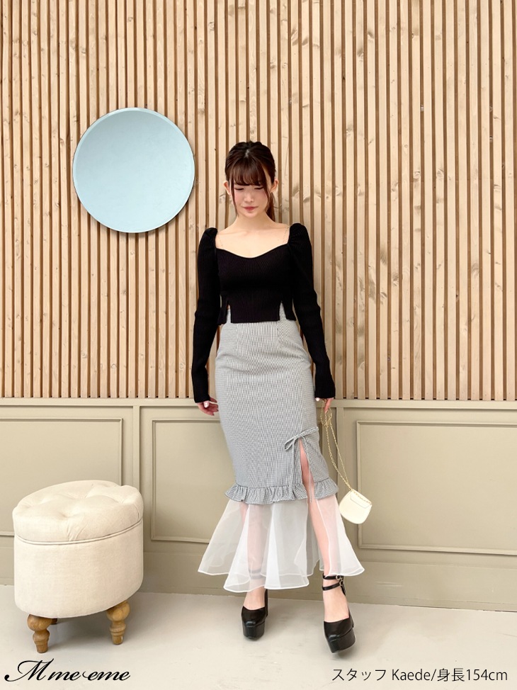 【sale】pearl chain knit tops (eme10305)