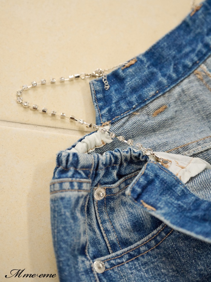 M me eme／【sale】Waist cut straight denim (eme10315) | All