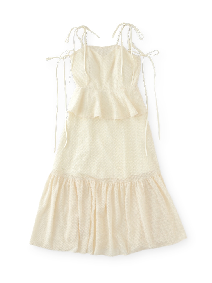 M me eme／Embossed lame long cami one piece (eme10439) | All