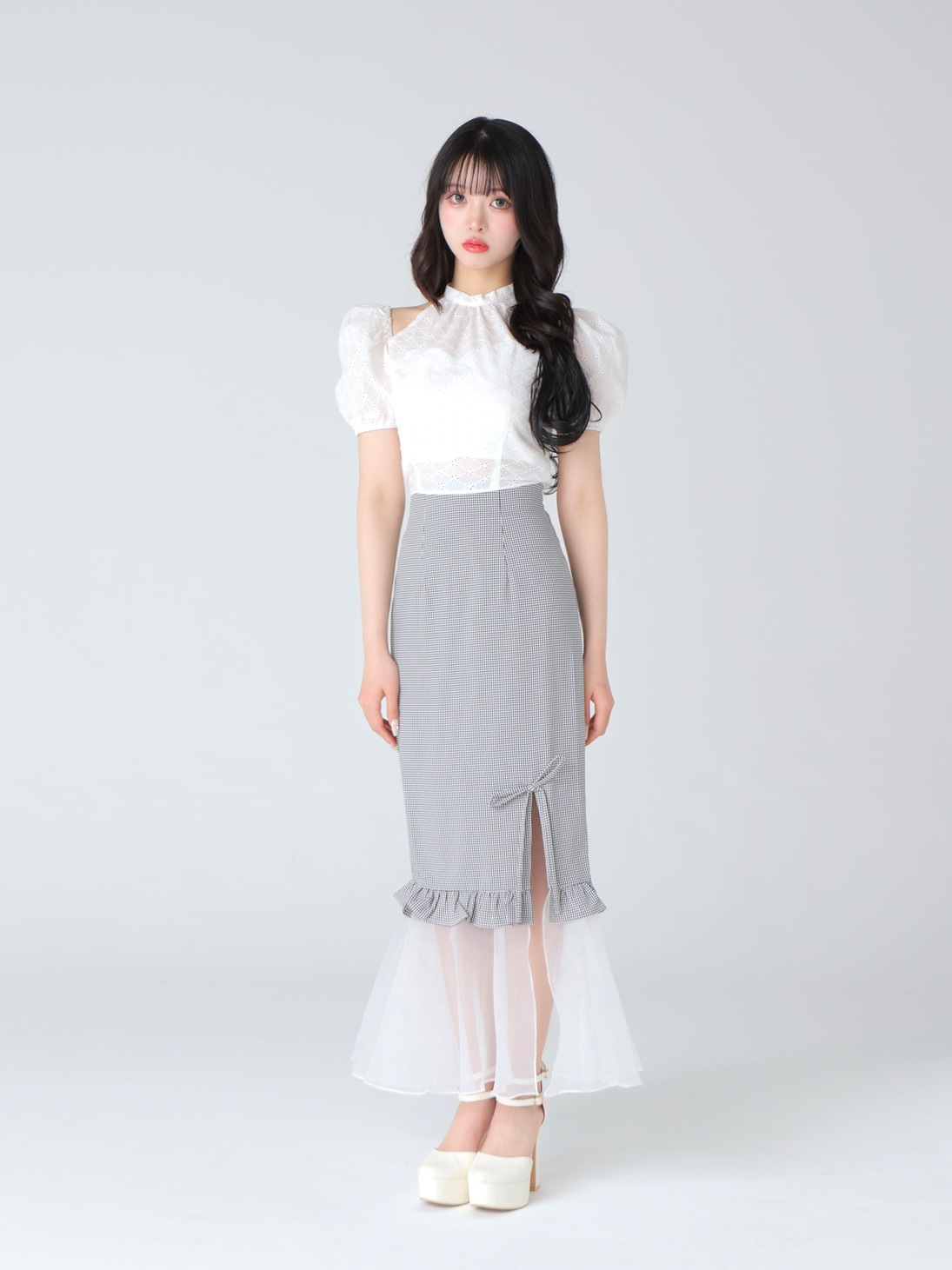 【sale】Organza mermaid skirt (eme10410)