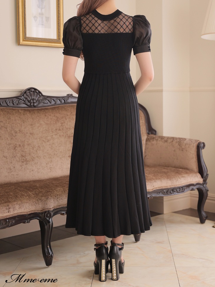M me eme／【sale】 Sheer ribbon knit dress (eme10500) | All