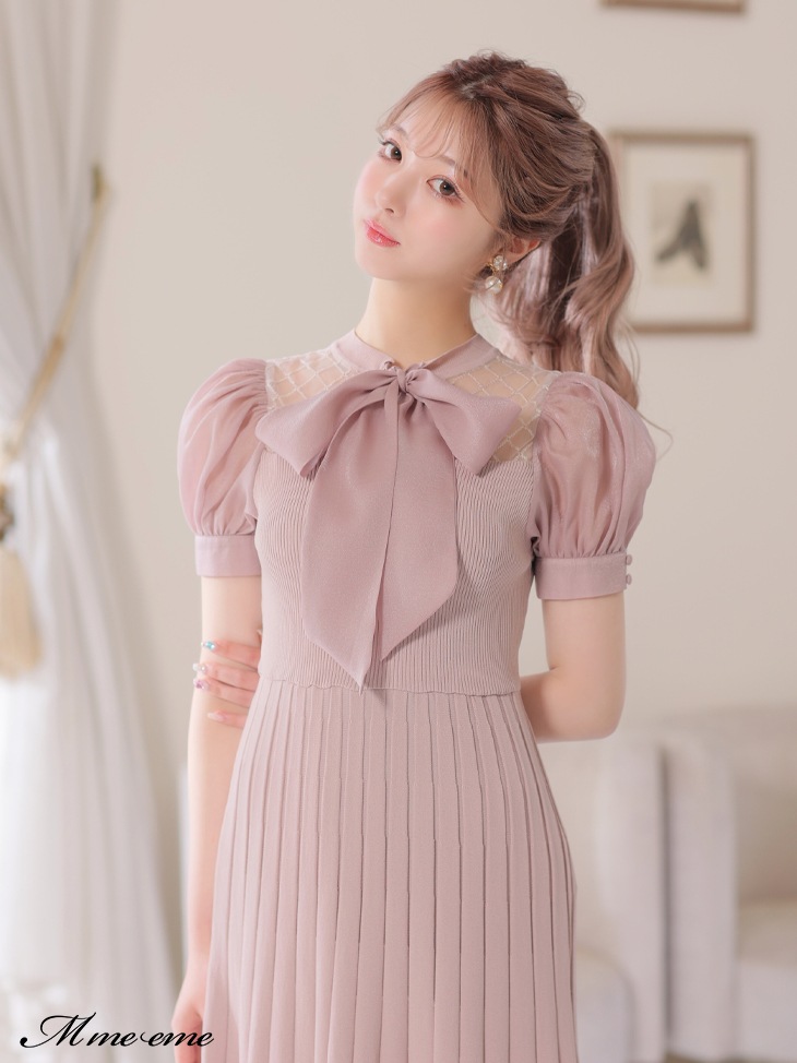 sale Sheer ribbon knit dress (eme10500)