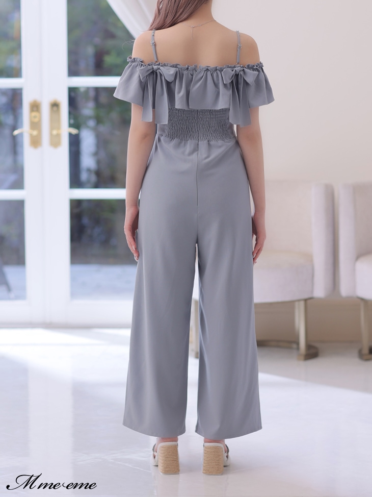 M me eme／【SALE】Ruffle ribbon combineson (eme10407) | All
