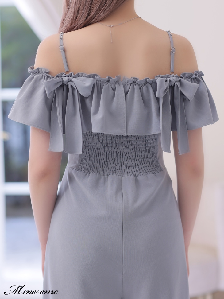 M me eme／【sale】Ruffle ribbon combineson (eme10407) | All