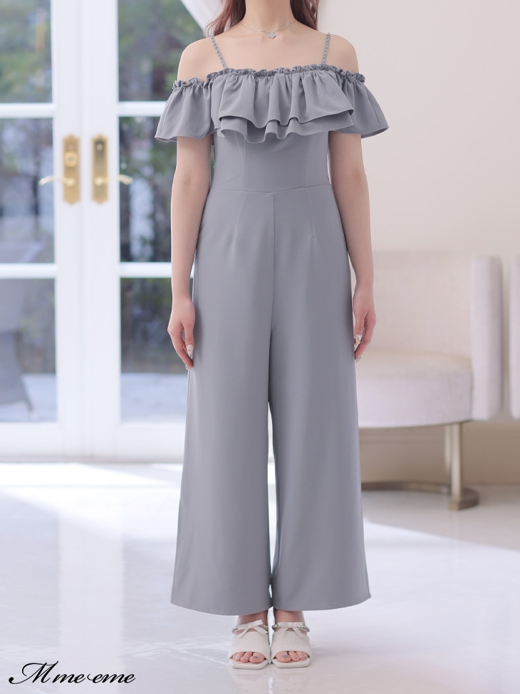 M me eme／【sale】Ruffle ribbon combineson (eme10407) | All