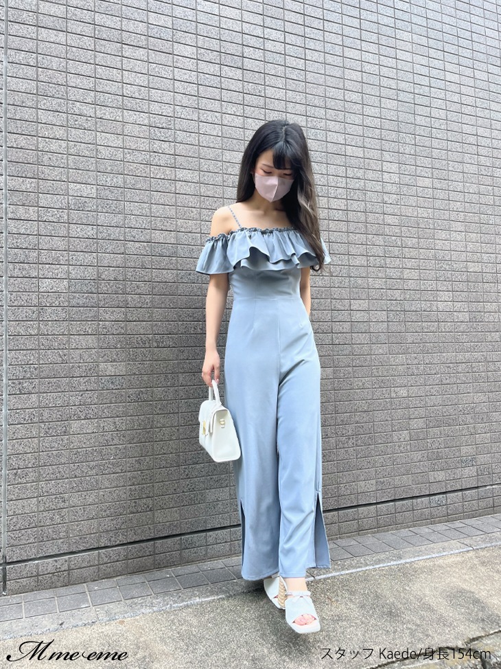 M me eme／【sale】Ruffle ribbon combineson (eme10407) | All