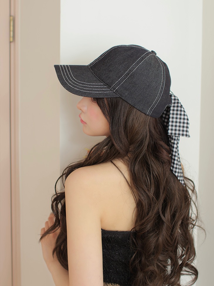 M me eme エムミーエメ 3way ribbon cap ブラック M me eme エムミーエメ 3way ribbon cap ブラック