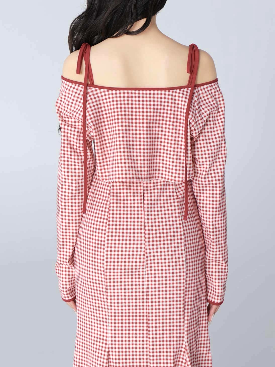 M me eme／Gingham check ensemble long onepiece(eme10812