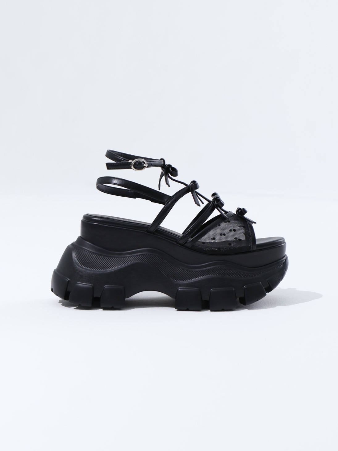 Sheer dot ribbon sport sandal(eme10539)