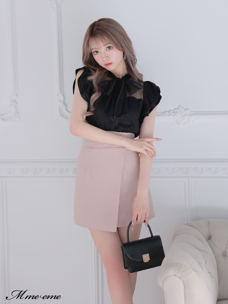 salePiping ribbon blouse (eme10501)