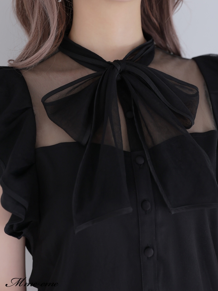 salePiping ribbon blouse (eme10501)