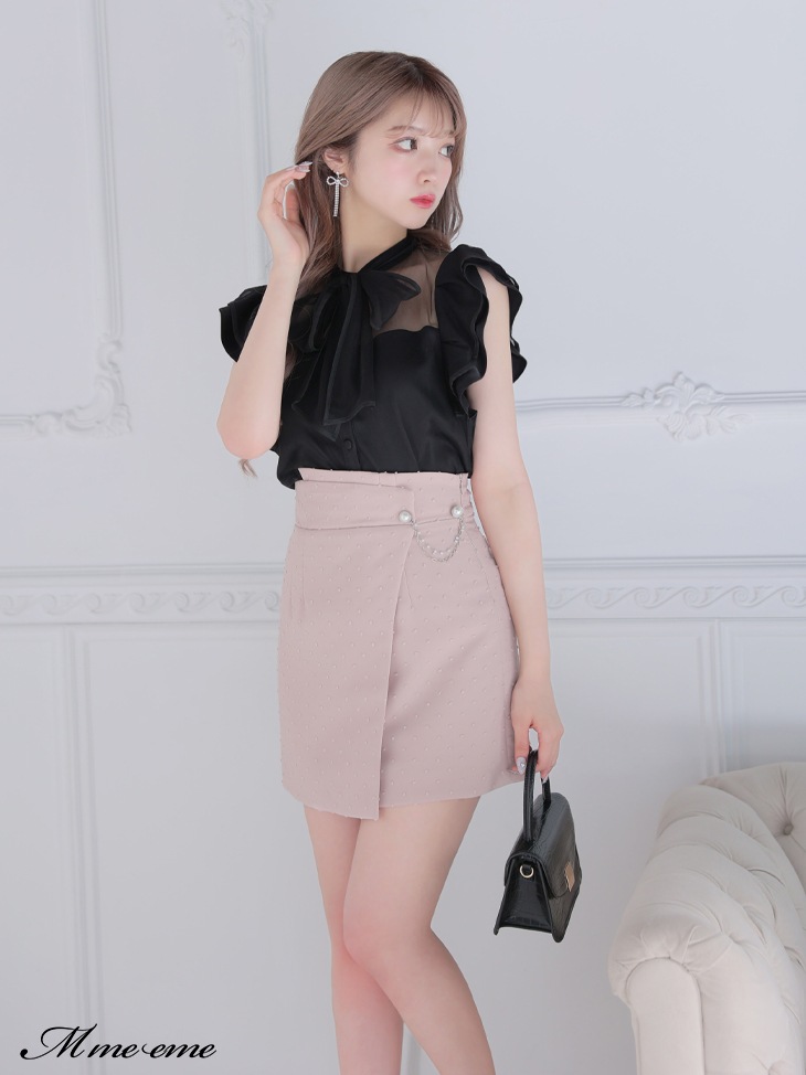 【sale】Piping ribbon blouse (eme10501)