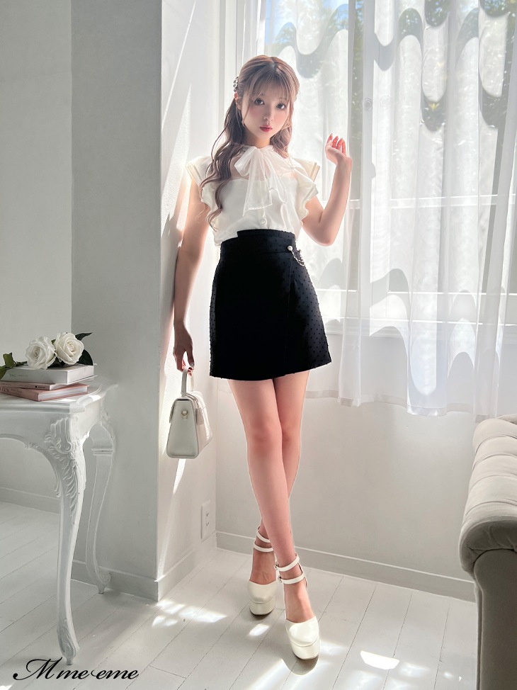 salePiping ribbon blouse (eme10501)