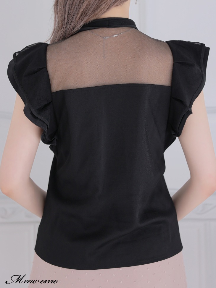 【sale】Piping ribbon blouse (eme10501)
